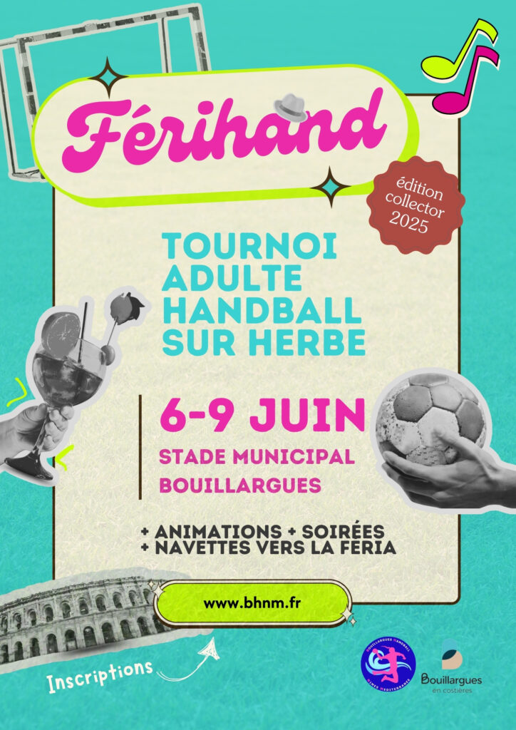 Tournoi de handball sur herbe du 6 au 8 juin 2025 à Bouillargues pendant la Féria de Nimes